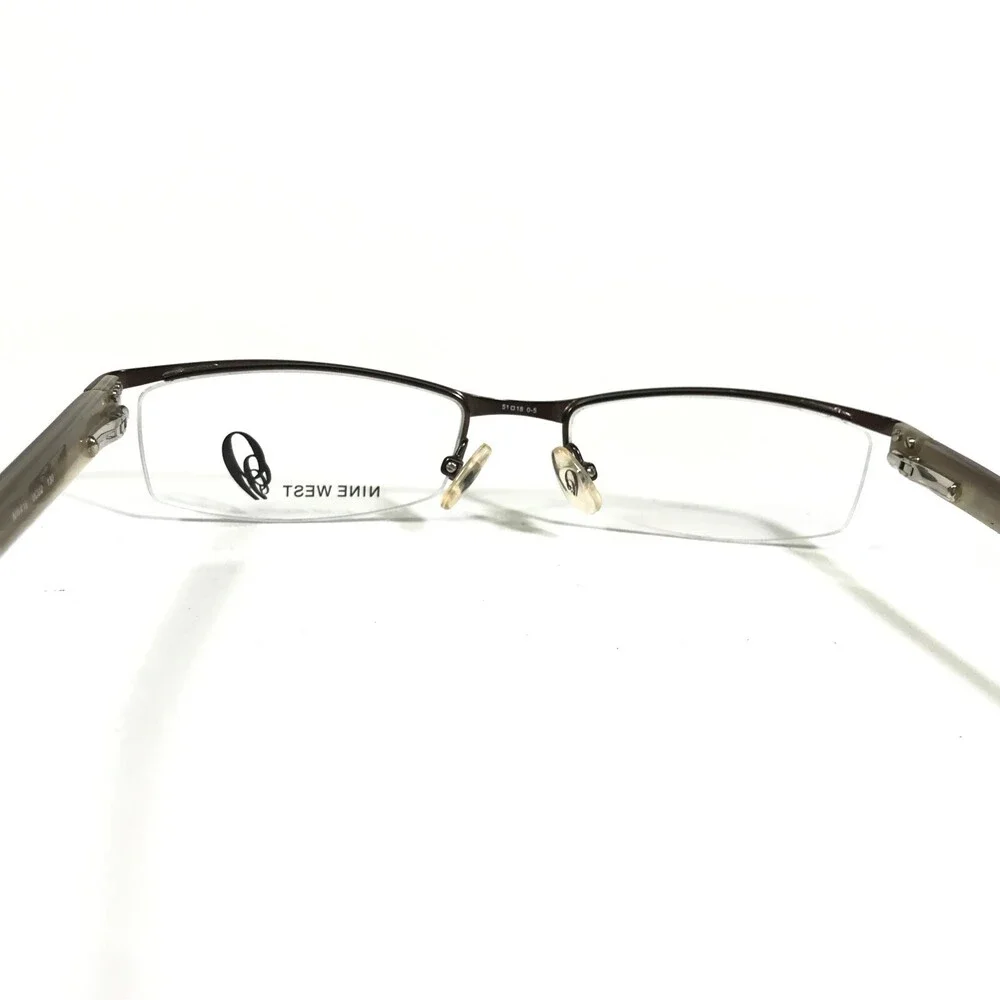 Nine West Eyeglasses Frames NW416 0CU2 Brown Rectangular Half Rim 51-18-130